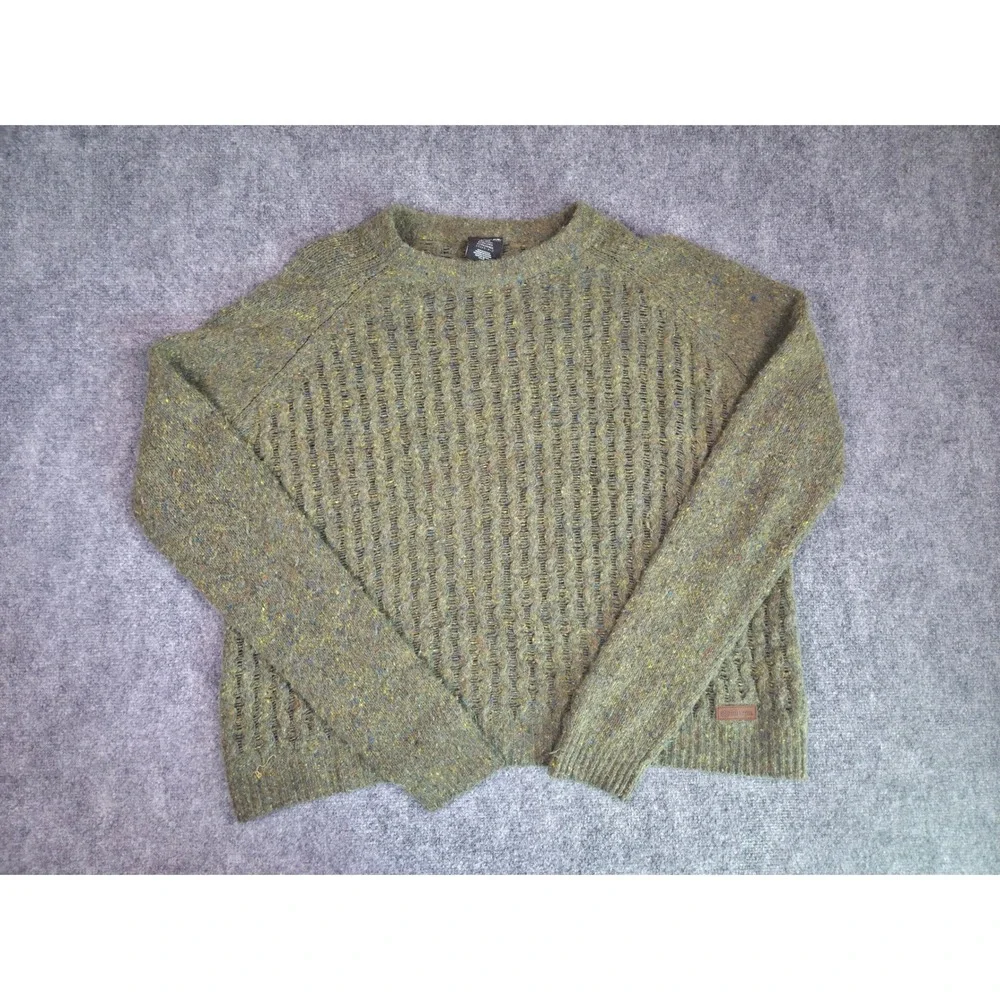 Sherpa Adventure Gear Merino Wool Alpaca Sweater Olive Green Waffle Knit Mens XL